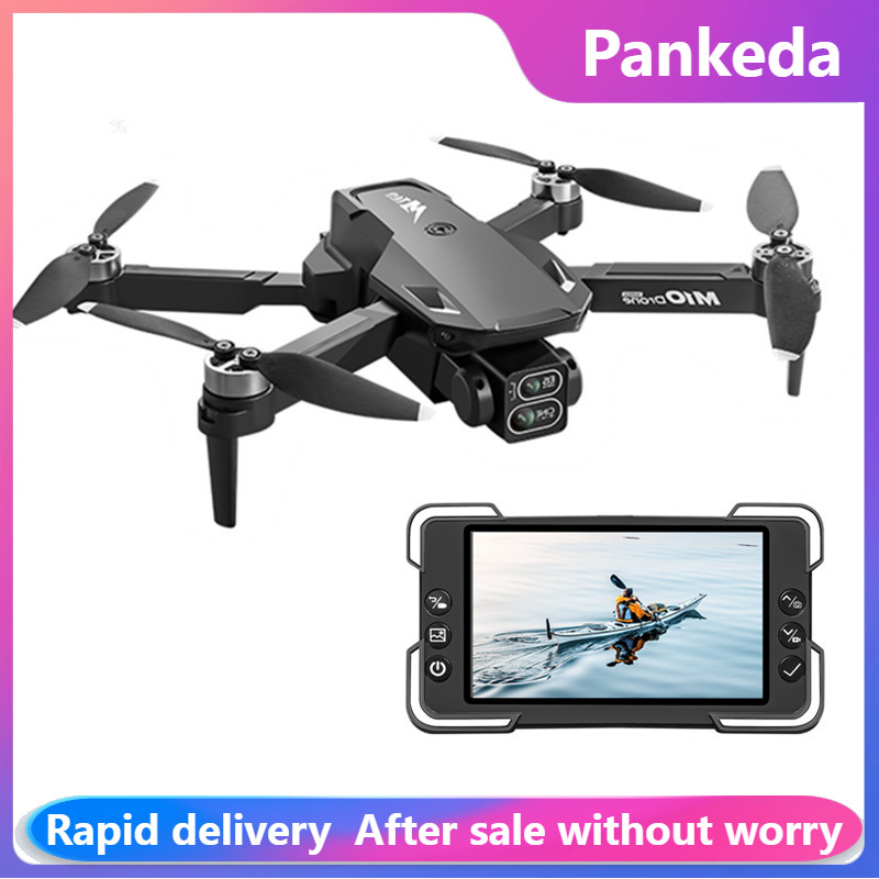 Drone Gimbal Brushless - โดรนกล้อง M10 พร้อมรีโมทคอนโทรลหน้าจอในตัว กล้องคู่ ระบบ Optical