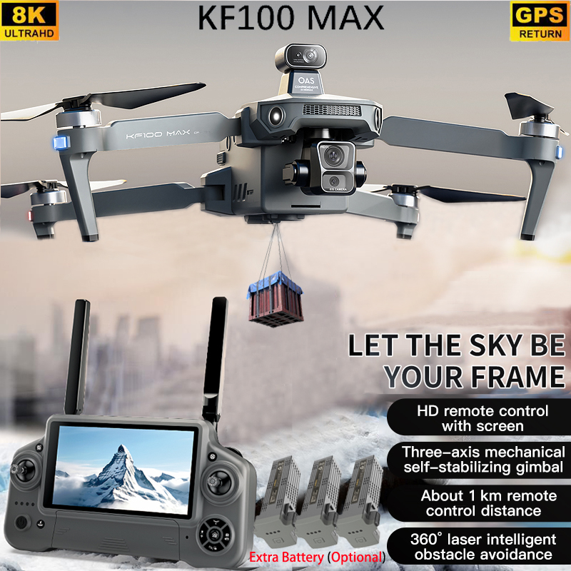 KF100 MAX GPS Drone 4K กล้อง 3 - Drone Gimbal 3 Axis บทวิจารณ์และราคา
